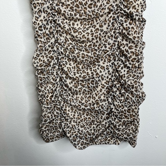Endless Rose Leopard Print Lace Ruched Slip Mini Dress Size S Y2K - Picture 13 of 14